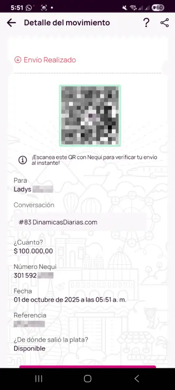 Comprobante de pago a un ganador