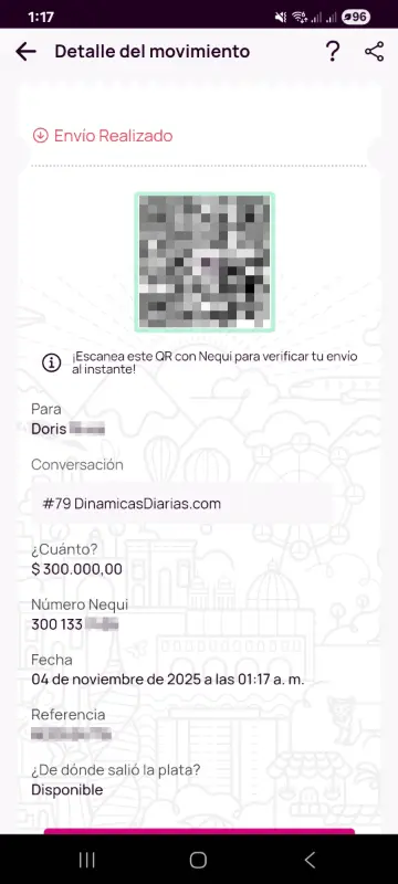 Comprobante de pago a un ganador
