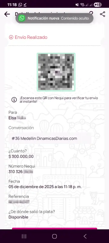 Comprobante de pago a un ganador